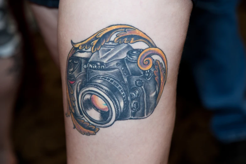 a tattoo picture of a camera