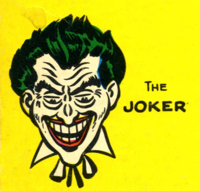 a yellow envelope with an image of a joker on it