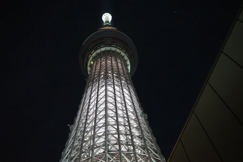 the view of a building that looks like a tower