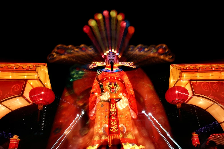 a parade with an indian dancer performing