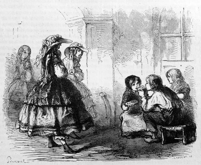 two women are having conversation while one woman watches them