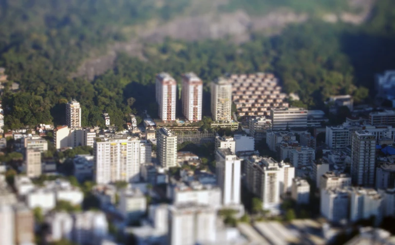 a city with large, white skyscrs in the center