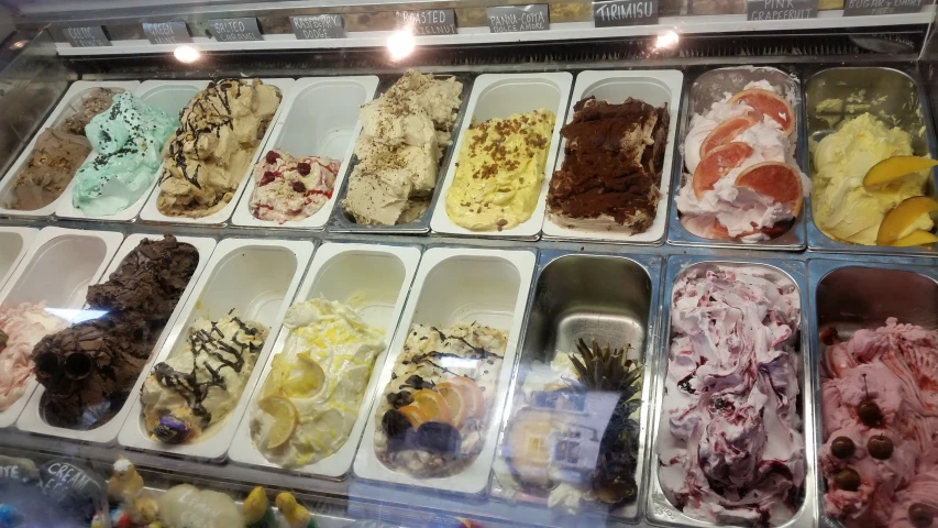 some different kinds of ice cream on display