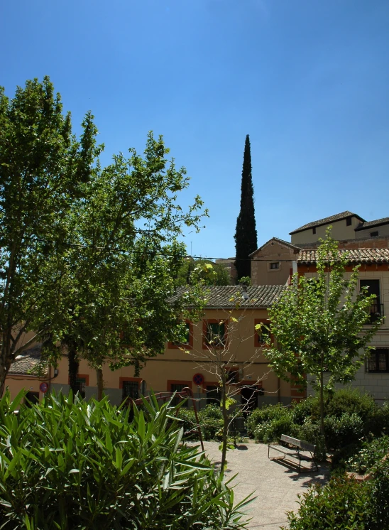 the courtyard and courtyard area of an old town