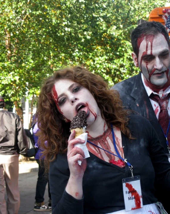 people are dressed as zombies on the street