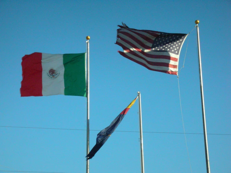 some very pretty flags flying in the air