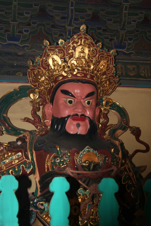 a close - up of a statue in a temple