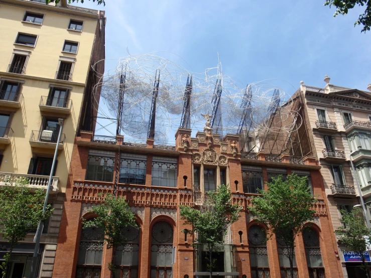 an old brick building on a city street