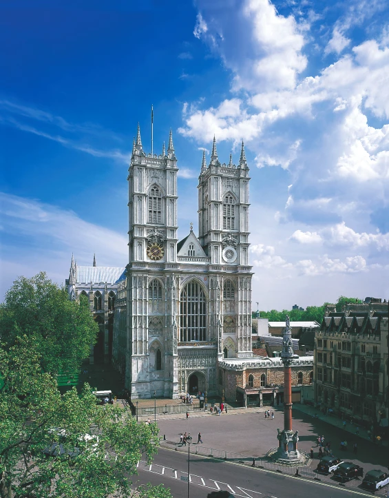 large gothic cathedral with the tower missing a cross