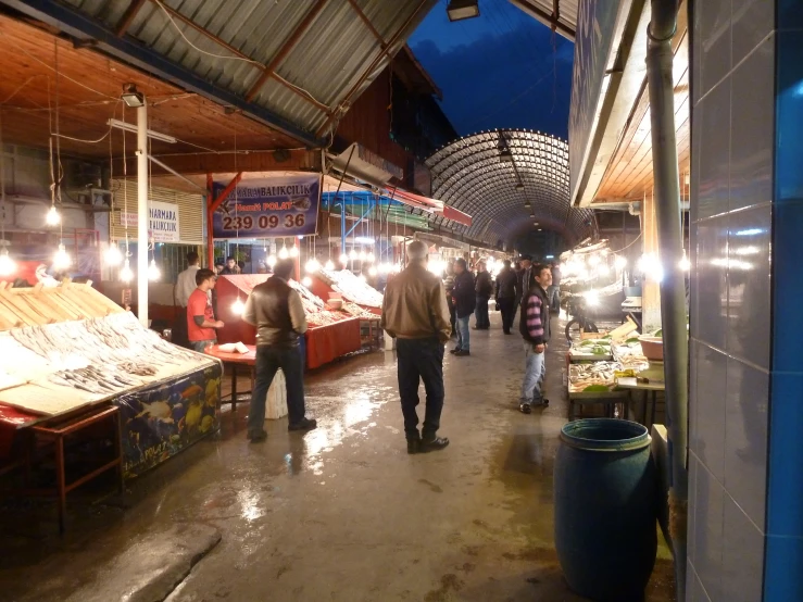 a market in the middle of a city street