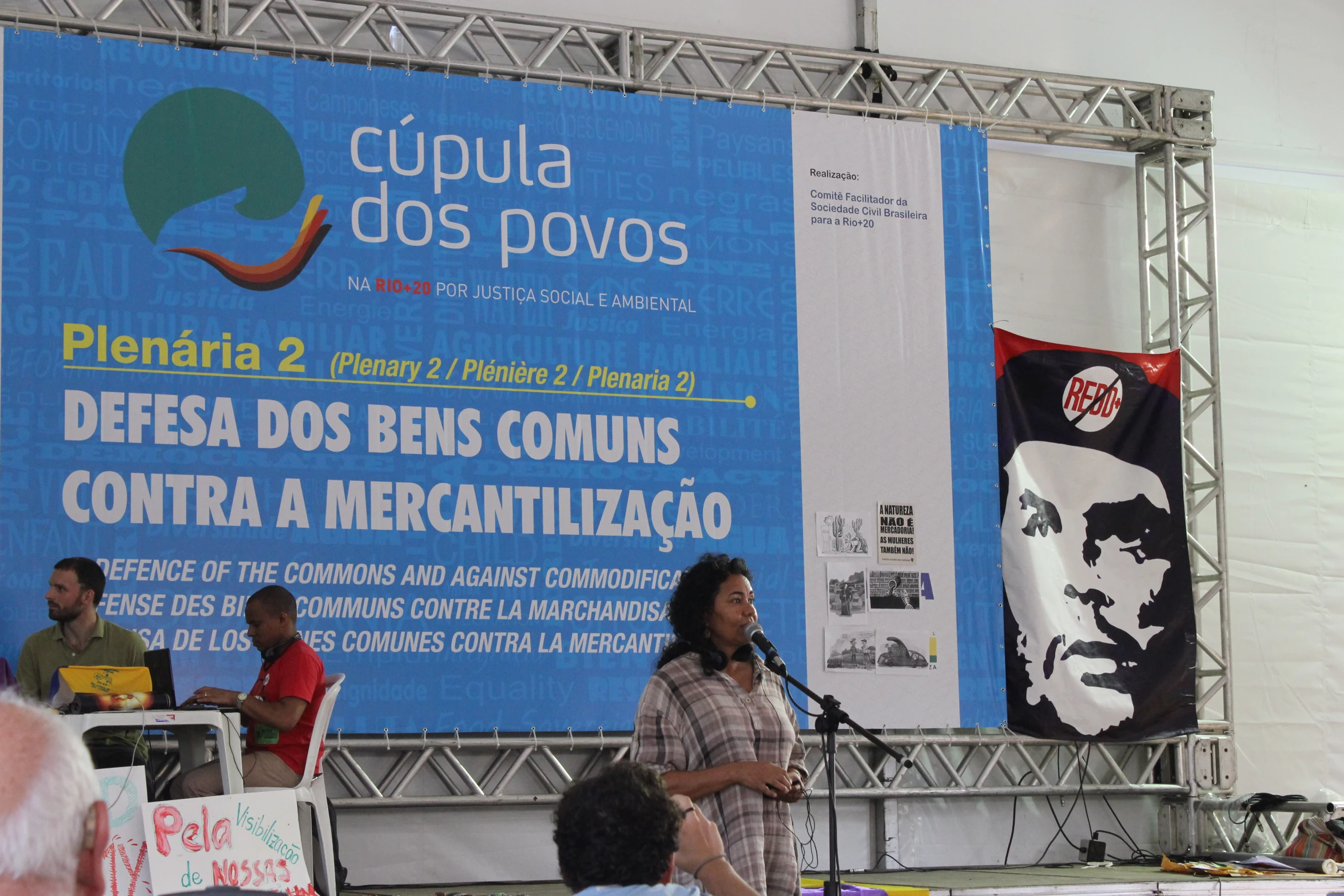 there is an audience at a speech on stage