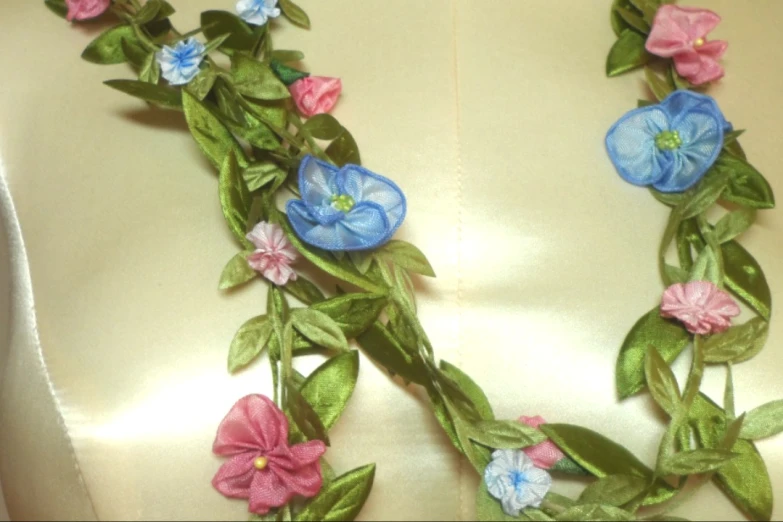 a decorative floral decoration made of ribbons