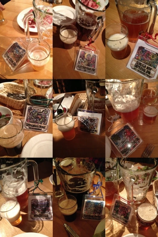 pictures showing different cups and bowls on a table