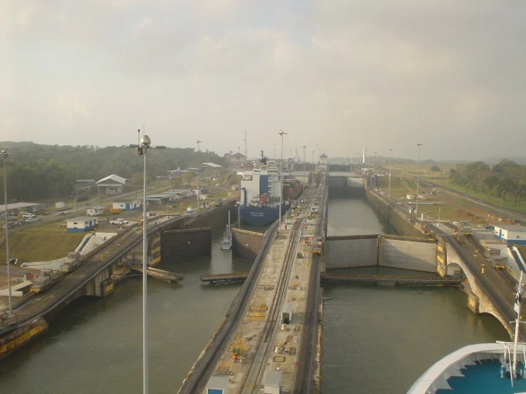 view of the large waterway from above