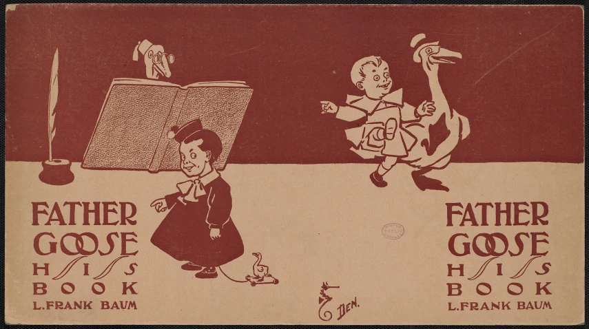 an old book with a cartoon scene of children