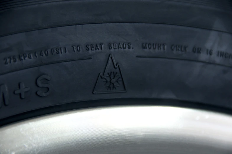 a close up of a tire on a vehicle