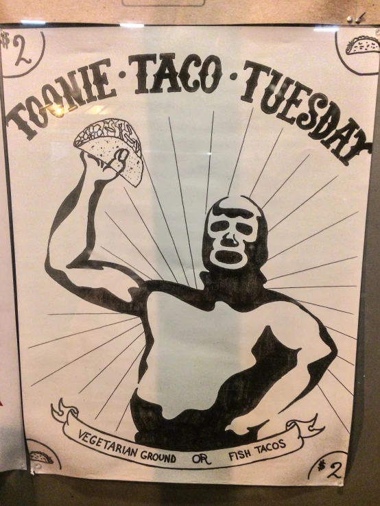 a poster advertising the koonie taco tuesday event