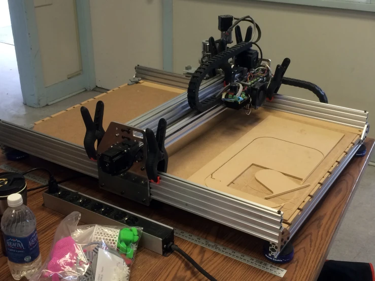 the 3d printer is being worked on by someone
