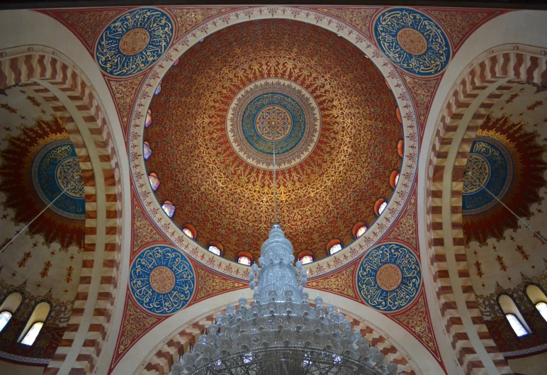 a view of the inside ceiling and wall in a building