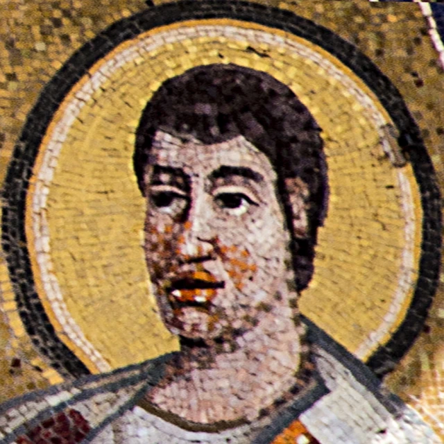 a mosaic with a portrait of jesus christ