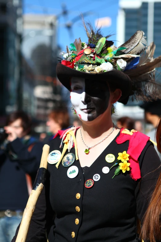an image of woman wearing a costume and face paint