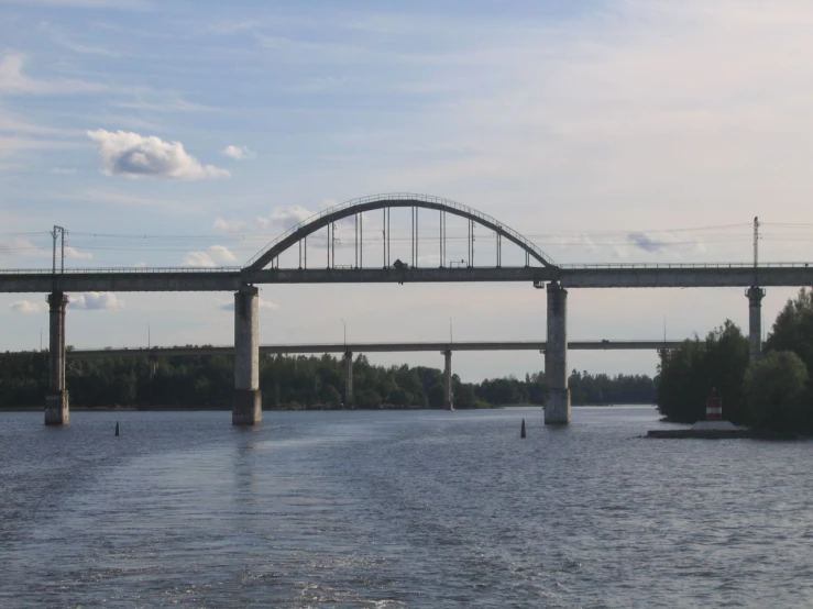 a bridge over a large body of water