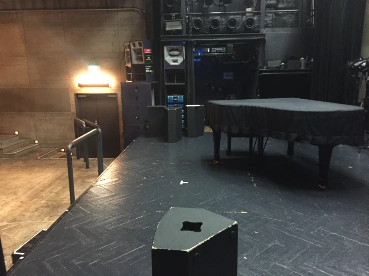 the stage for the musical show is empty