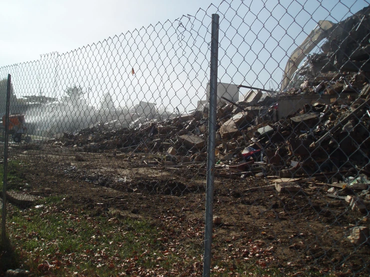 the construction site in this picture seems to be full of rubble