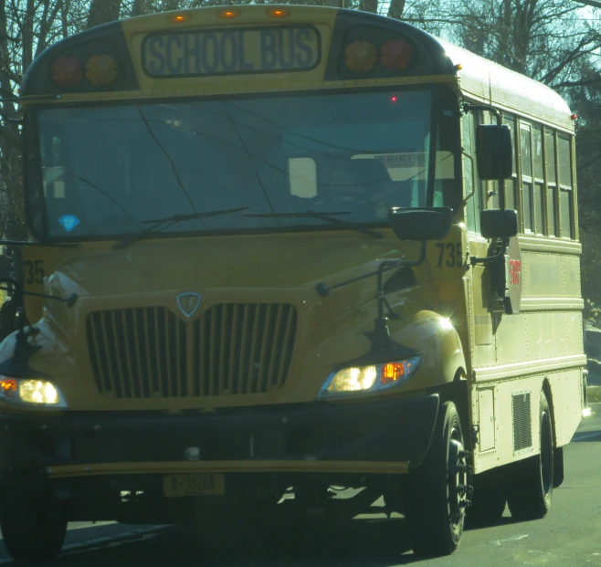 a bus in traffic with no one on the street