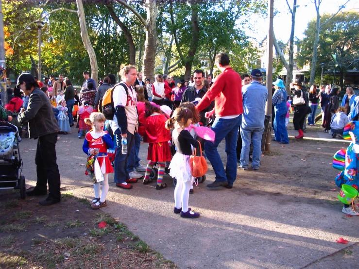 the family is having fun in the park