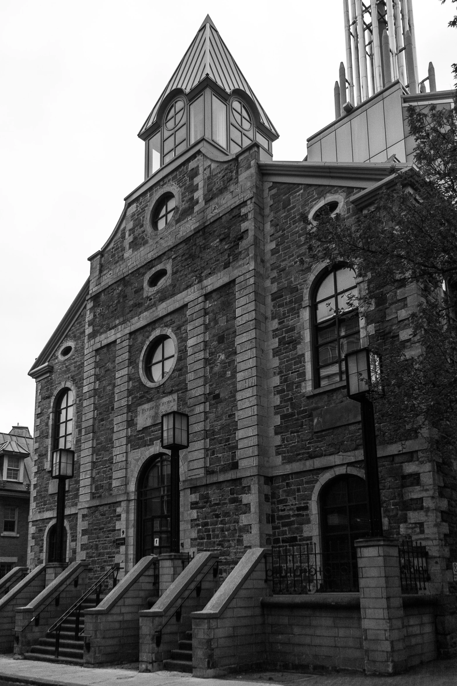 an old brick building with a clock tower