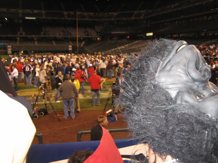 an open view of a large crowd gathered in a stadium