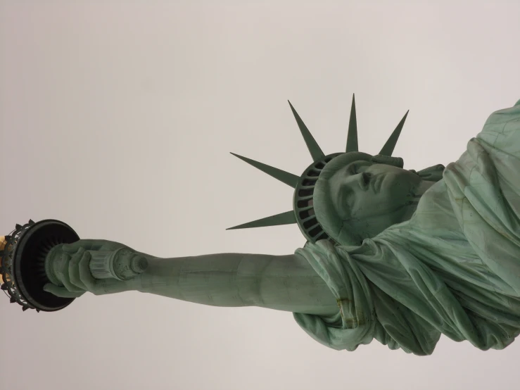 a close up view of the statue of liberty looking up