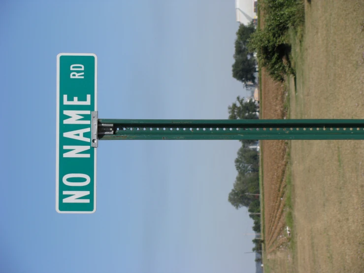 a street sign reads no name road