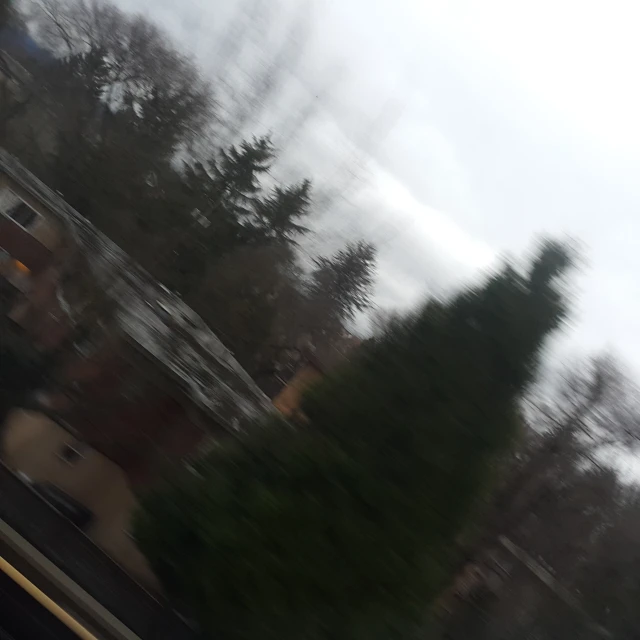 a view from inside a vehicle with blurry image