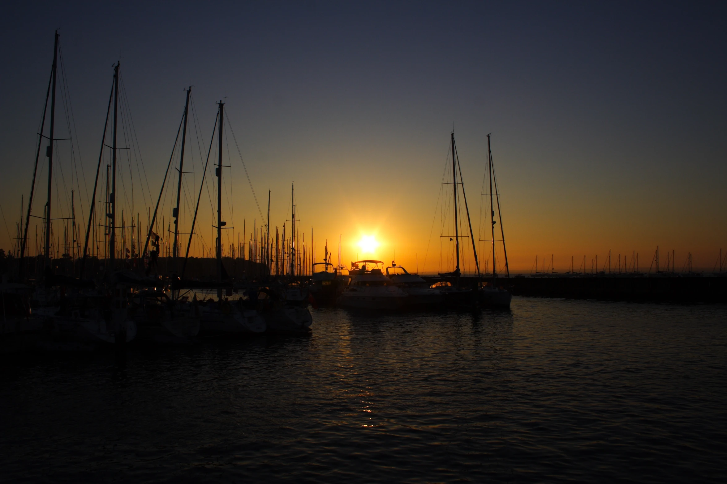 a group of boats sitting in a harbor