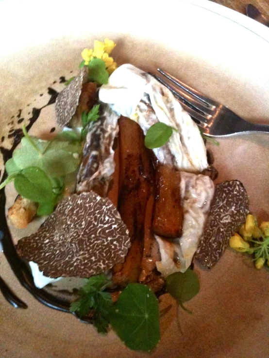 a close up of food on a plate on a table