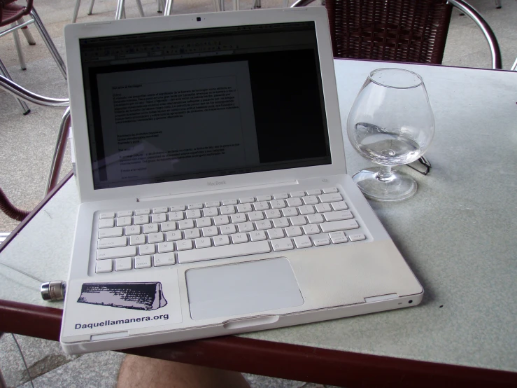 a laptop with an interesting screen on a table