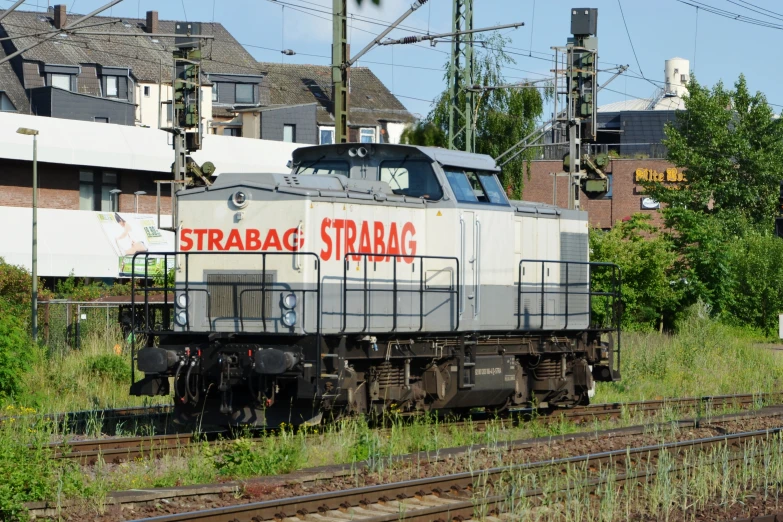 an old train sits on the tracks outside