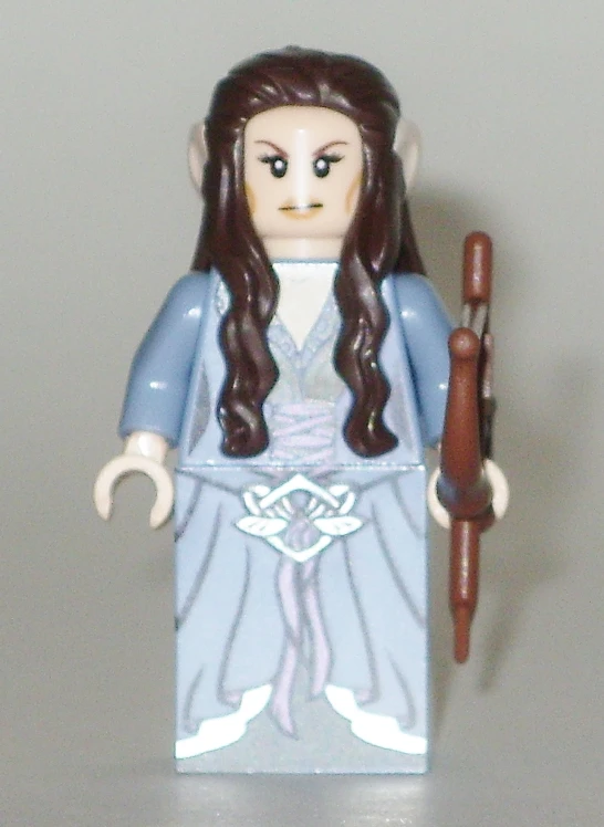 this is a lego girl with long hair and red lips