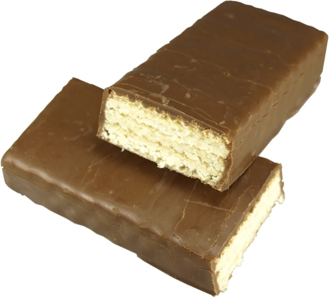 two pieces of chocolate and vanilla ice cream bar