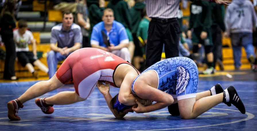 a wrestler is trying to get his opponent