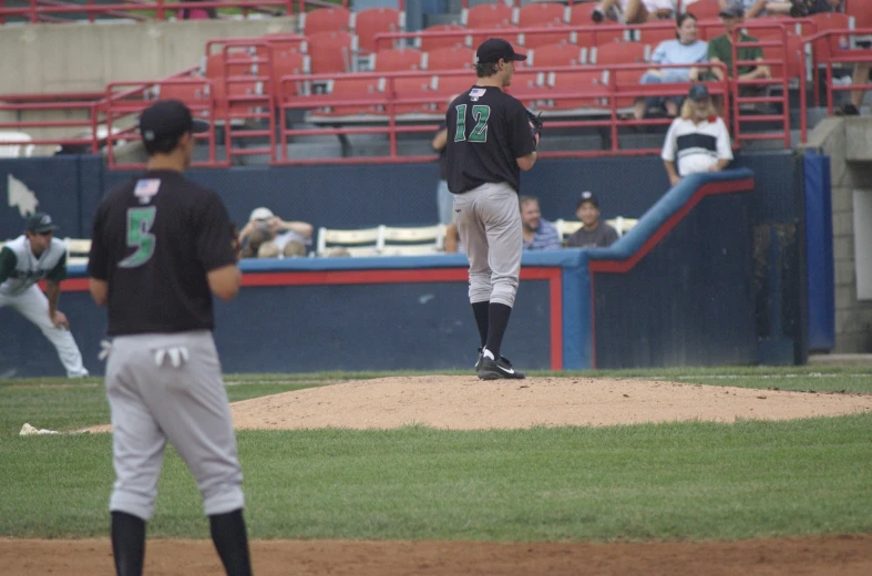 players on the baseball field during a game