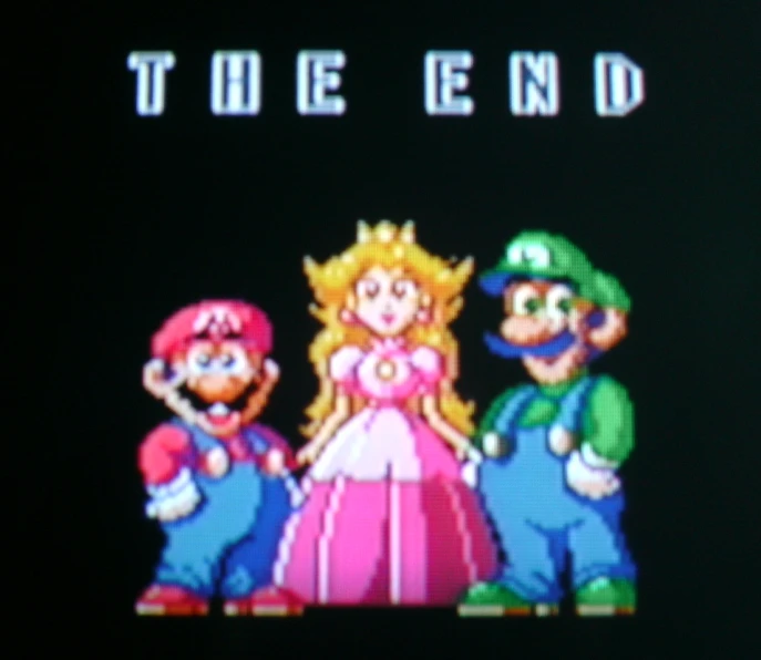 a video game with the mario brothers and princess peach on it