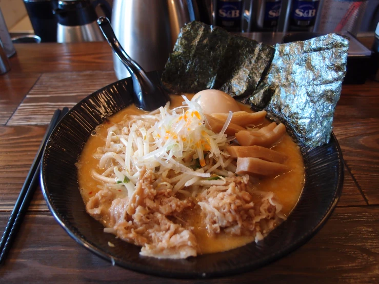 a plate of food is shown on a table