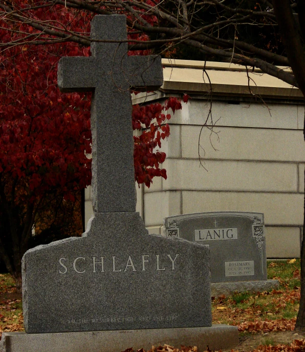 graves in the cemetery in front of a house