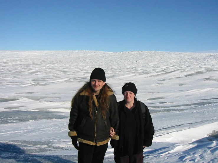 two people on skis standing next to each other