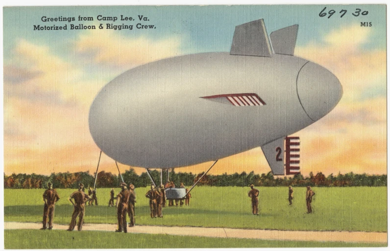 an older vintage postcard depicting a giant, white - colored, flying ship