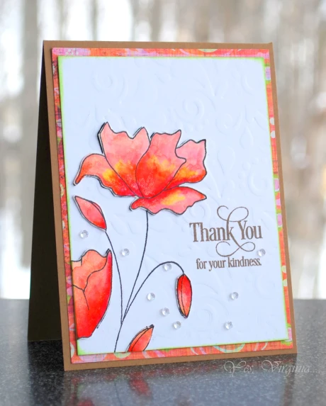 a happy birthday card with an orange flower