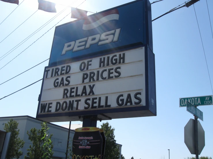 this sign has the words pepsi on it